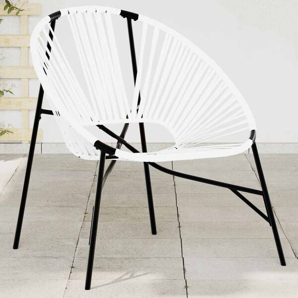 vidaXL Chaise œuf de jardin noir et blanc résine tressée