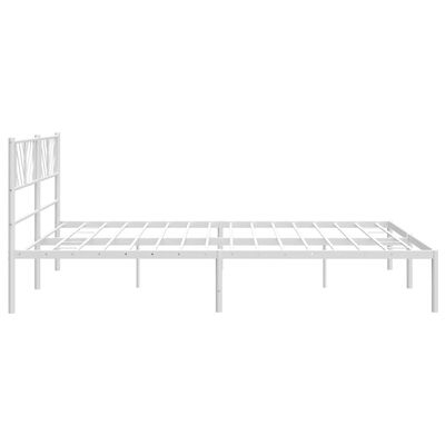 vidaXL Cadre de lit métal sans matelas et tête de lit blanc 183x213 cm