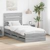 vidaXL Cadre de lit Gris Sonoma 100 x 200 cm Bois Ing&eacute;nierie