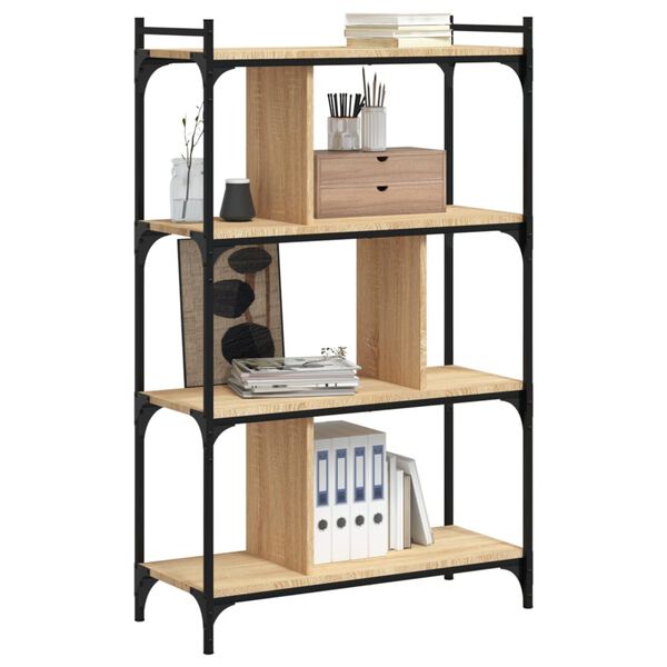 vidaXL Biblioth&egrave;que &agrave; 4 niveaux ch&ecirc;ne sonoma 76x32x123 cm