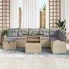 vidaXL Ensemble de canap&eacute; de jardin 9 pcs Beige Poly rotin