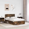 vidaXL Cadre de lit Ch&ecirc;ne fum&eacute; 120 x 190 cm Bois d'ing&eacute;nierie