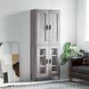 vidaXL Buffet haut Sonoma gris 69,5x34x180 cm Bois d'ing&eacute;nierie