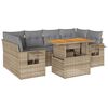 vidaXL Salon de jardin avec coussins 7 pcs beige r&eacute;sine tress&eacute;e