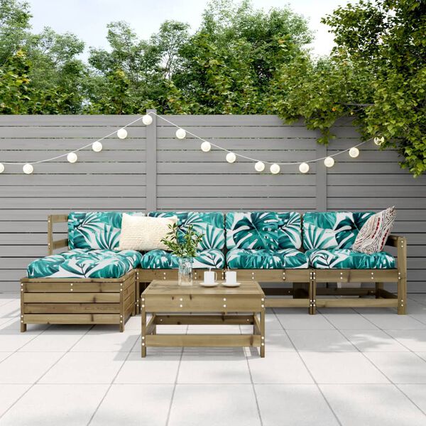 vidaXL Salon de jardin 6 pcs bois de pin impr&eacute;gn&eacute;