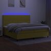 vidaXL Sommier &agrave; lattes de lit et matelas et LED Vert 200x200 cm Tissu