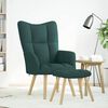 vidaXL Chaise de relaxation avec repose-pied Vert foncé Tissu