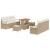 vidaXL Ensemble de canap&eacute; de jardin 9 pcs Beige Poly rotin