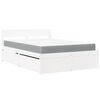 vidaXL Lit avec tiroirs et matelas blanc 120x190 cm bois massif de pin