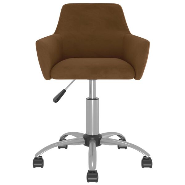vidaXL Chaise pivotante de salle &agrave; manger Marron Velours