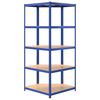 vidaXL &Eacute;tag&egrave;re d'angle &agrave; 5 niveaux Bleu Acier et bois d'ing&eacute;nierie