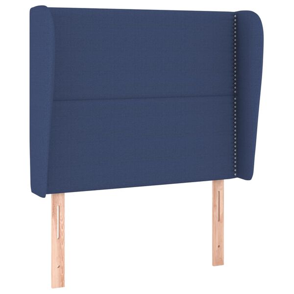 vidaXL T&ecirc;te de lit avec oreilles Bleu 83x23x118/128 cm Tissu