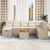 vidaXL Ensemble de canap&eacute; de jardin 9 pcs Beige Poly rotin