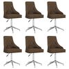 vidaXL Chaises pivotantes &agrave; manger lot de 6 marron tissu