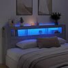 vidaXL T&ecirc;te de lit &agrave; LED sonoma gris 220x18,5x103,5 cm bois ing&eacute;nierie