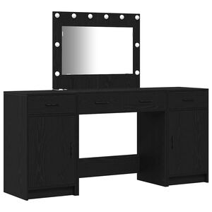 vidaXL Table de Toilette 3 pc Noir 78,5 x 41 x 135 cm