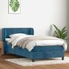vidaXL Sommier &agrave; lattes de lit et matelas bleu fonc&eacute; 90x210 cm velours