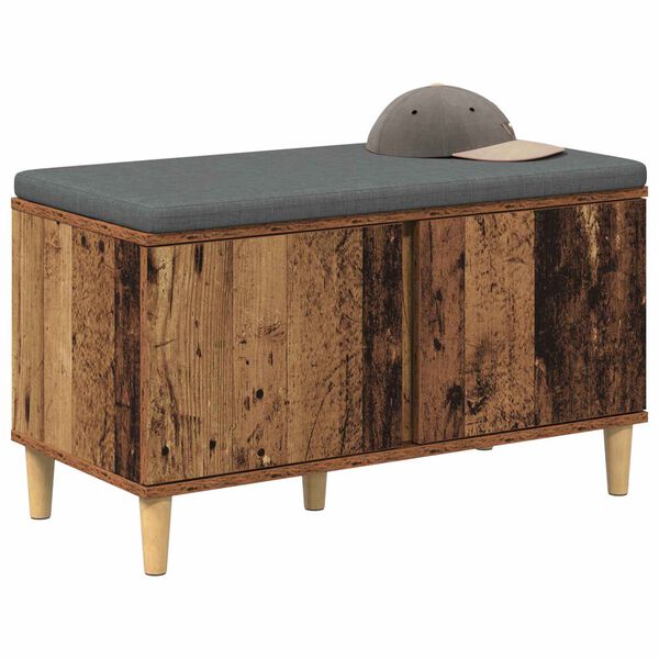 vidaXL Banc d'entr&eacute;e avec coussin Bois ancien 60 x 38 x 46 cm