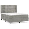 vidaXL Sommier &agrave; lattes de lit et matelas Gris clair 140x200cm Velours