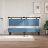 vidaXL T&ecirc;te de lit suspendue Montage mural Uni Bleu 190 x 55 x 5 cm