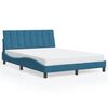 vidaXL Cadre de lit avec LED sans matelas Hanko bleu 120x200 cm velours