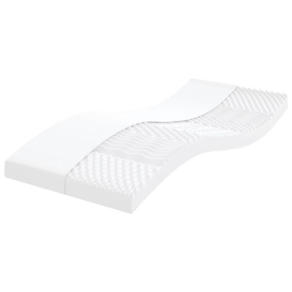 vidaXL Matelas en mousse blanc 90x210 cm 7 zones duret&eacute; 20 ILD