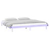 vidaXL Cadre de lit à LED sans matelas blanc 180x200 cm bois massif