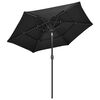 vidaXL Parasol de jardin à 3 niveaux avec mât en aluminium anthracite