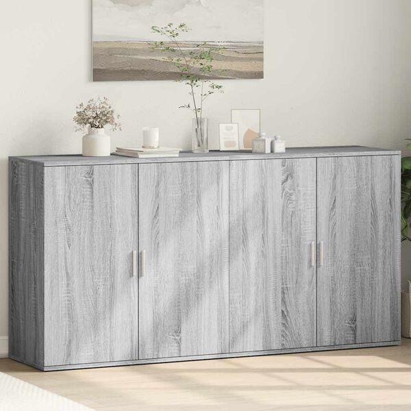 vidaXL Buffets 2 pcs sonoma gris 79x38x80 cm bois d'ing&eacute;nierie