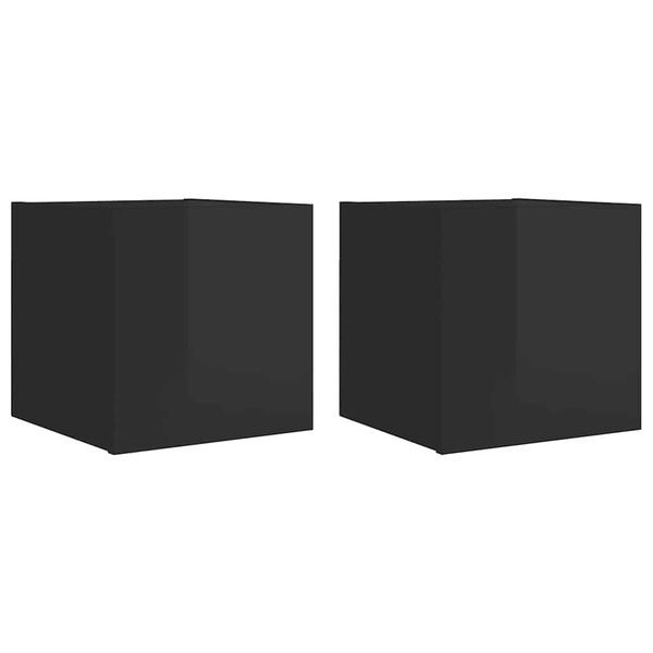 vidaXL Meubles TV muraux 2 pcs Noir brillant 30,5x30x30 cm
