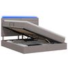 vidaXL Lit de rangement LED avec matelas Taupe 140 x 200 cm Tissu