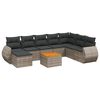 vidaXL Salon de jardin 9 pcs avec coussins gris r&eacute;sine tress&eacute;e