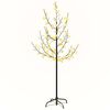 vidaXL Arbre &agrave; LED fleur de cerisier 84 LED Blanc chaud 120 cm