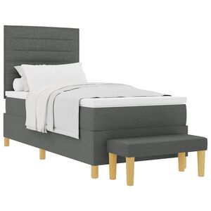 vidaXL Lit &agrave; ressorts avec matelas Gris fonc&eacute; 80 x 200 cm tissu