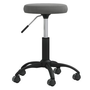 vidaXL Chaise pivotante de bureau Gris fonc&eacute; Velours