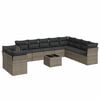 vidaXL Salon de jardin 11 pcs avec coussins gris r&eacute;sine tress&eacute;e