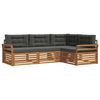vidaXL Ensemble de canap&eacute;s d'ext&eacute;rieur 4 pc Naturel et Anthracite