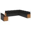 vidaXL Salon de jardin 11 pcs avec coussins noir r&eacute;sine tress&eacute;e
