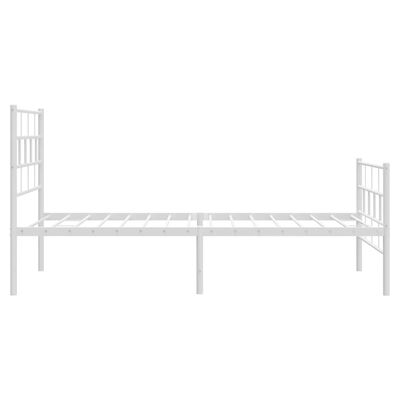 vidaXL Cadre de lit métal sans matelas avec pied de lit blanc 90x200cm