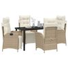 vidaXL Ensemble de salle &agrave; manger pour jardin 5 pcs Beige polyrotin