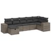 vidaXL Salon de jardin avec coussins 7 pcs gris r&eacute;sine tress&eacute;e