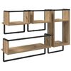 vidaXL Ensemble d'&eacute;tag&egrave;res murales avec &eacute;tag&egrave;re 4 pcs Ch&ecirc;ne artisanal