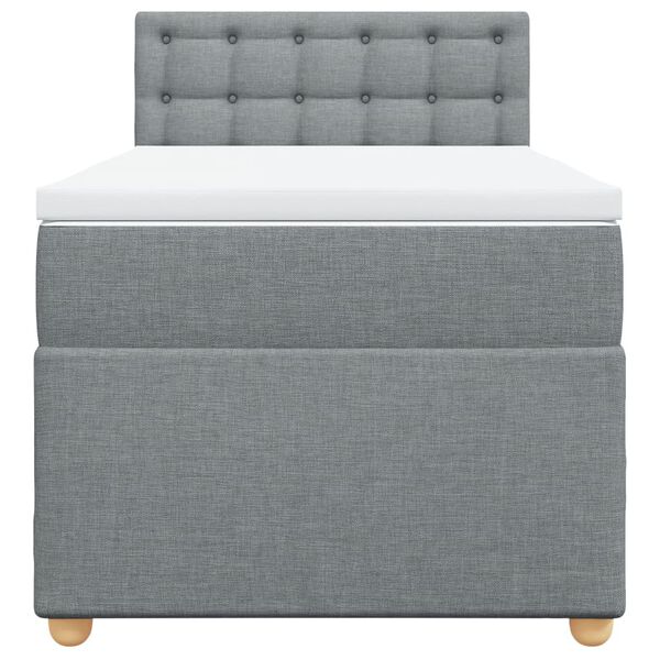 vidaXL Sommier &agrave; lattes de lit avec matelas Gris clair 100x200cm Tissu