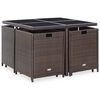 vidaXL Ensemble à manger d'extérieur avec coussins 9pcs Résine tressée