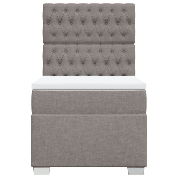vidaXL Sommier &agrave; lattes de lit avec matelas Taupe 90x200 cm Tissu