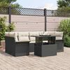 vidaXL Ensemble de canap&eacute; de jardin avec coussin 7 pcs Noir Poly rotin