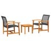 vidaXL Ensemble de bistro 3 pcs noir r&eacute;sine tress&eacute;e et bois d'acacia