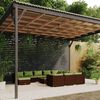 vidaXL Salon de jardin 12 pcs avec coussins R&eacute;sine tress&eacute;e Marron