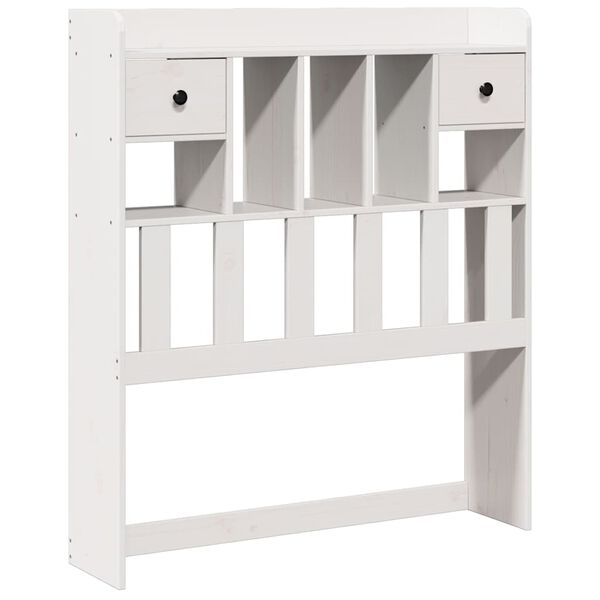 vidaXL T&ecirc;te de lit avec rangement blanc 90 cm bois massif de pin