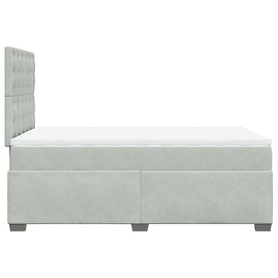 vidaXL Sommier à lattes de lit et matelas Gris clair 120x200cm Velours